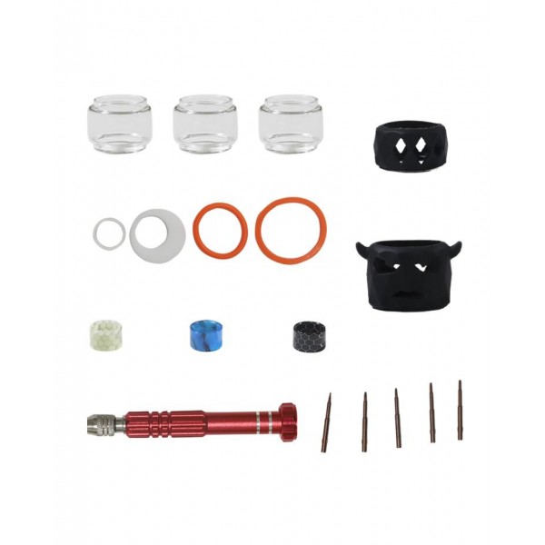 SMOK TFV18 Tank Accessories Set Glass Tubes Drip Tips O-Rings Silicone Case 5-in-1 Screwdriver